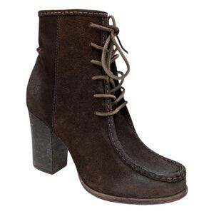 Frye Chocolate Lace-Up Ankle Boots